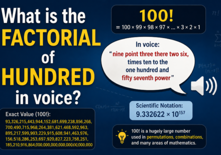 What is the factorial of hundred in voice